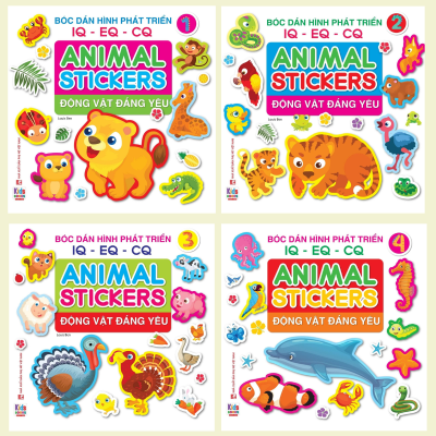 Combo 4 Cuốn Bóc Dán Hình Động vật đáng yêu - Animal Stickers